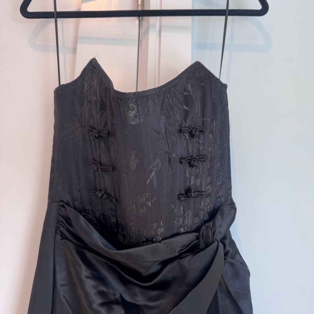 SAULEE Women's Draped Satin Skirt Evening Dress Julia Strapless Black Size 2 NWT - Picture 7 of 13